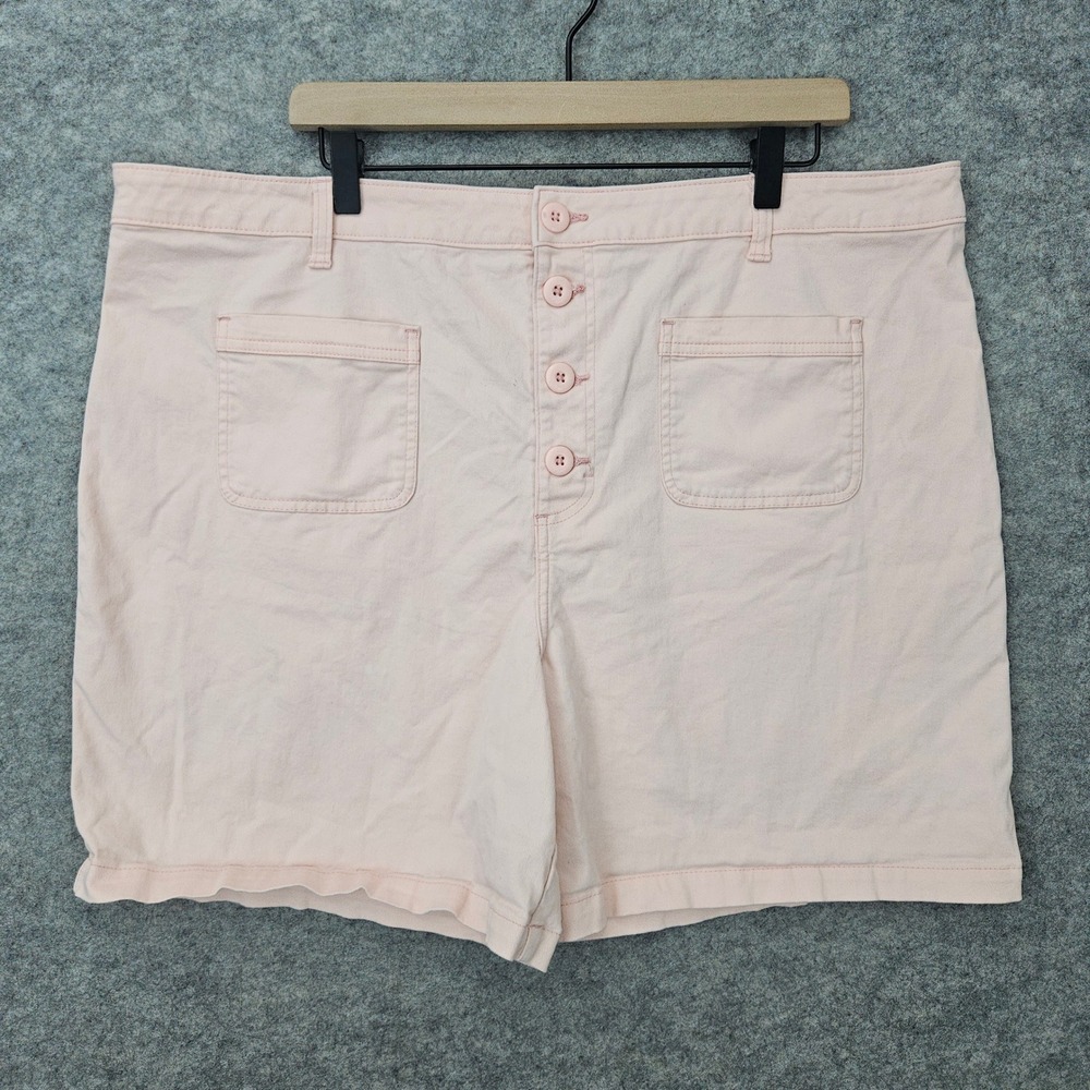 Lee Heritage Shorts Womens 22M Pink High Rise Regular Fit Button Fly MINOR FLAWS